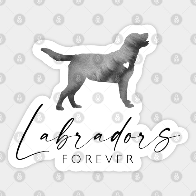 Labrador Retriever Dog Lover Gift - Ink Effect Silhouette - Labradors Forever Sticker by Elsie Bee Designs